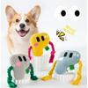 Alphabet Sounds Dog Chew Toy Chew Resistant Pineapple Fleece Dog Rope Knot Toy Bite Resistant Two-Tone Color Blocking