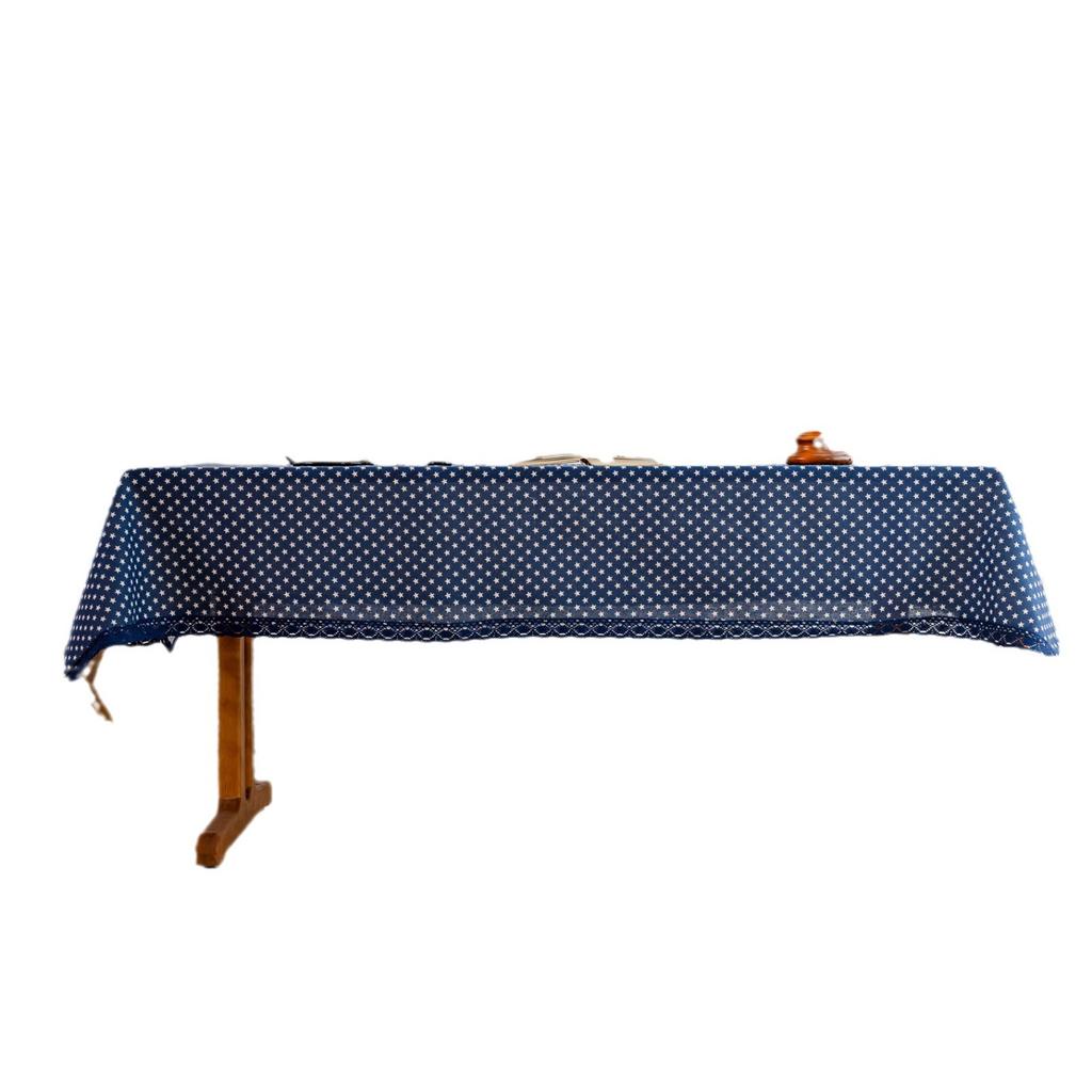 Blue Printed Pastoral Cotton And Linen Tablecloth Table Cloth Cover Towel Lace East Asian Tea Table Mat Cover Cloth