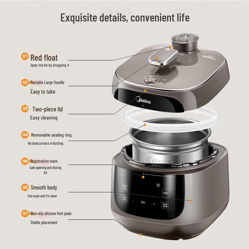 Midea Smart Electric Pressure Cooker CN plug (adapter included)