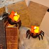 12pcs Halloween Spider LED Electronic Candle Light Black Decoration Lamp Holiday Home Party for Yard Haunted House Decor