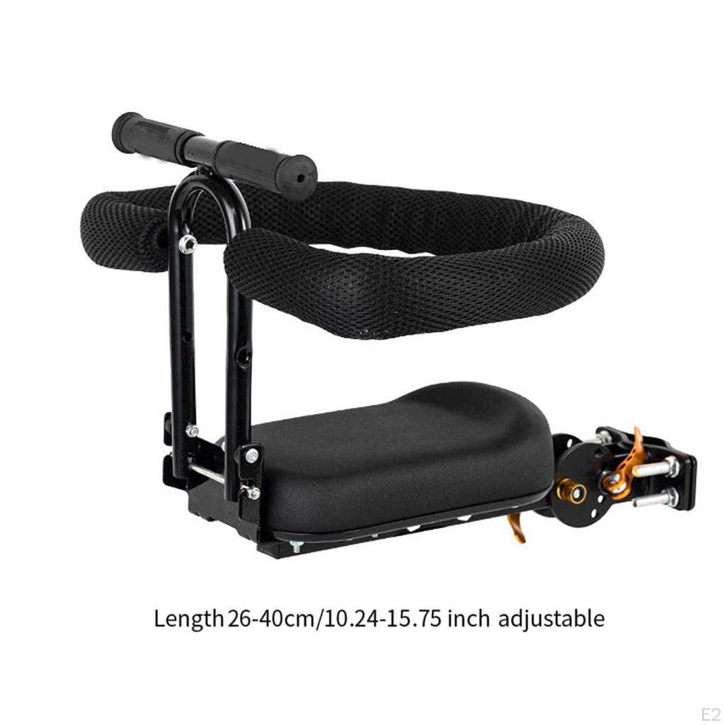 Детское велосипедное сиденье спереди с креплением на поручни и подлокотник для малышей