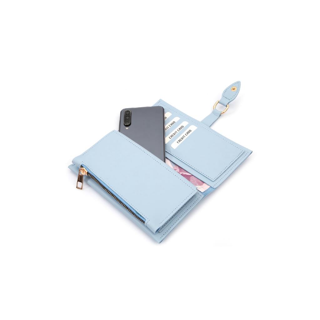 Red Women's Wallet With Soft Skin Buckle And Multi-compartment Accessory