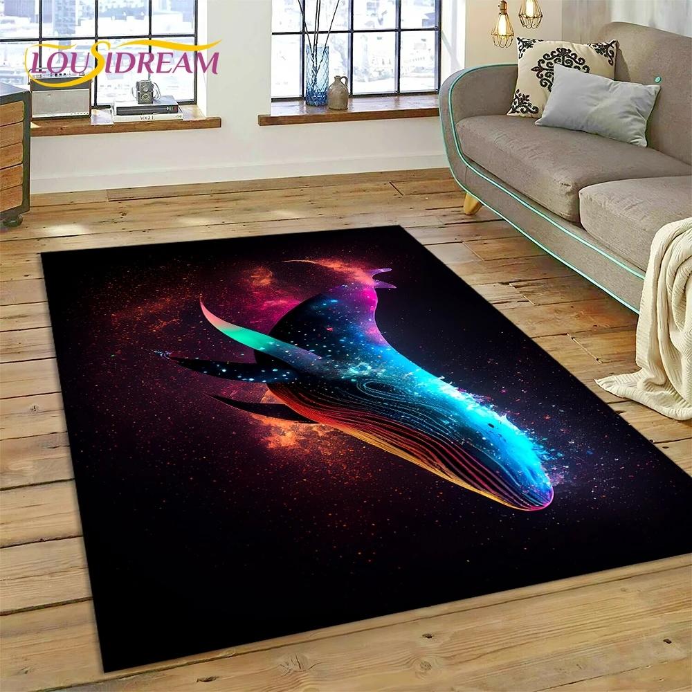 3D подводный мир, морское дно, Дельфин, мультяшный ковер, ковер для гостиной, спальни, домашний декор, нескользящее украшение для дивана, подарок ребенку