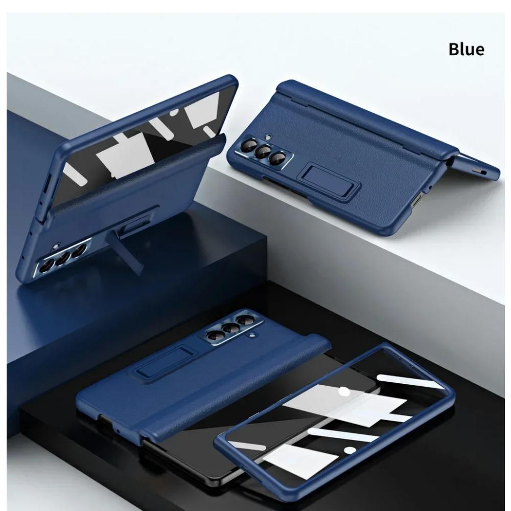 Роскошный Бизнес Невидимый Регулируемый Держатель Пленка из Закаленного Стекла Чехол для Телефона для Samsung Galaxy Z Fold 7 6 5 4 3 Защита Задней Крышки