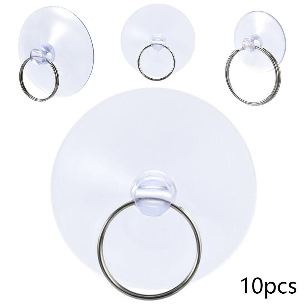 10Pcs with Iron Ring Clear Suction Cups Rubber Glass Suckers 25/35/45mm Suction