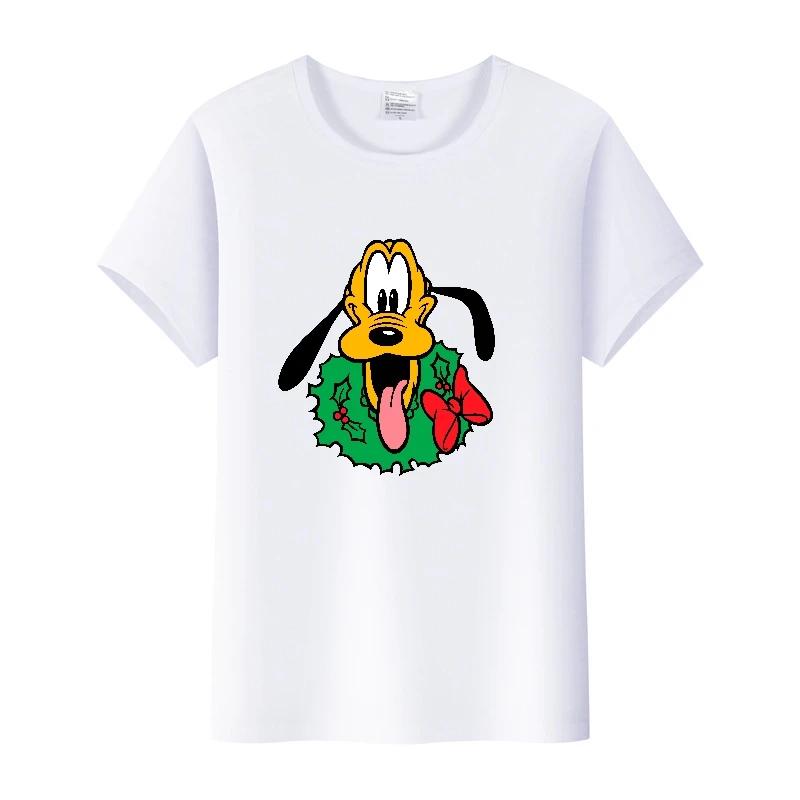 Funny Disney Cartoon Tees Mickey Mouse Pluto Graphic Woman Summer Crop Tops Mens T-Shirts Loose Clothing Grunge Y2K Blouses