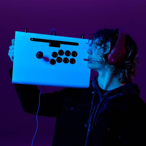 [официально лицензированный продукт sony] victrix akekon victrix от pdp pro fs аркадный боевой джойстик для playstation 5 - белый, victrix аркадный боевой джойстик ps5 w