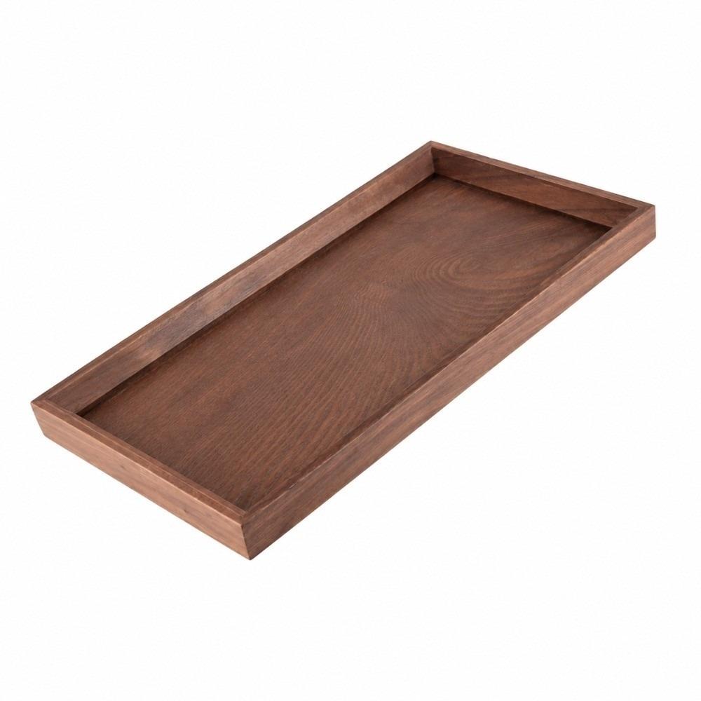 Solid Wood Serving Plate Smooth Polished Decorative Platter Elegant Food Tray Home Decor