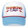 Небесно-голубая хлопковая бейсболка с сеткой и принтом 'THINKING CAP' для активного отдыха