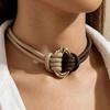 Two-Tone Braided Rope Necklace Adjustable Knotted Necklace Adjustable Choker Necklace  Party Outfit