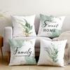 Home Decor Green Floral Decorative Pillow Cover Pattern Cushion Cover Suitable For Sofa Bedroom Car Pillow Cover
