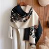Winter Warmth Scarf Women Flower Scarf Thick Warm Scarf Long Fringed Shawl Blanket
