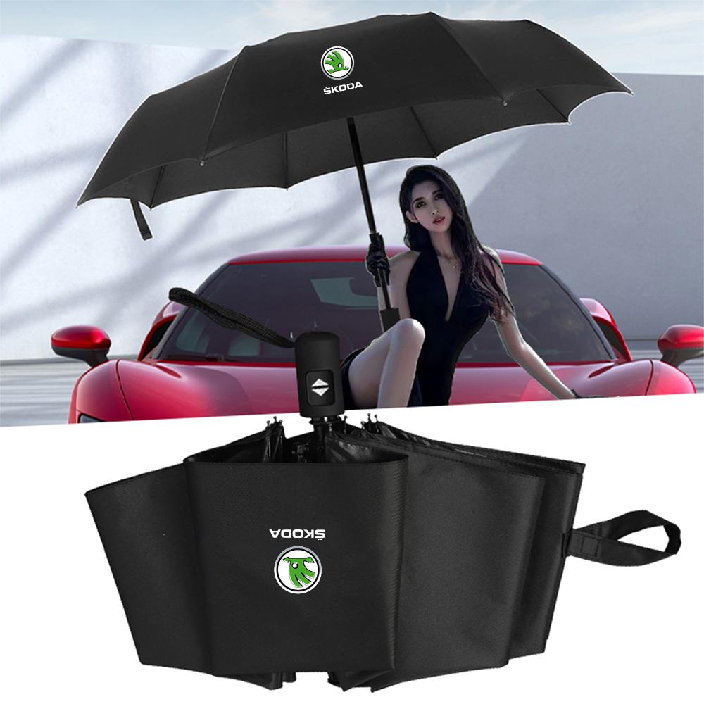 2025 New Windproof Folding Umbrella Anti-UV General Portable Car Decor For Skoda S Kodiaq Fabia Kamiq Karoq Octavia 3 A5 A7 Rapi