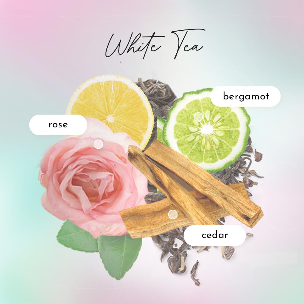 Ароматическая свеча Landrin с ароматом белого чая 180 г Подарок Примерно 36 часов Без парафина 100% на растительной основе,