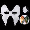 DIY White Masque Craft Kit Unpainted Fox Cat Crown Paper Masque Halloween Party Cosplay Prop for Masquerade