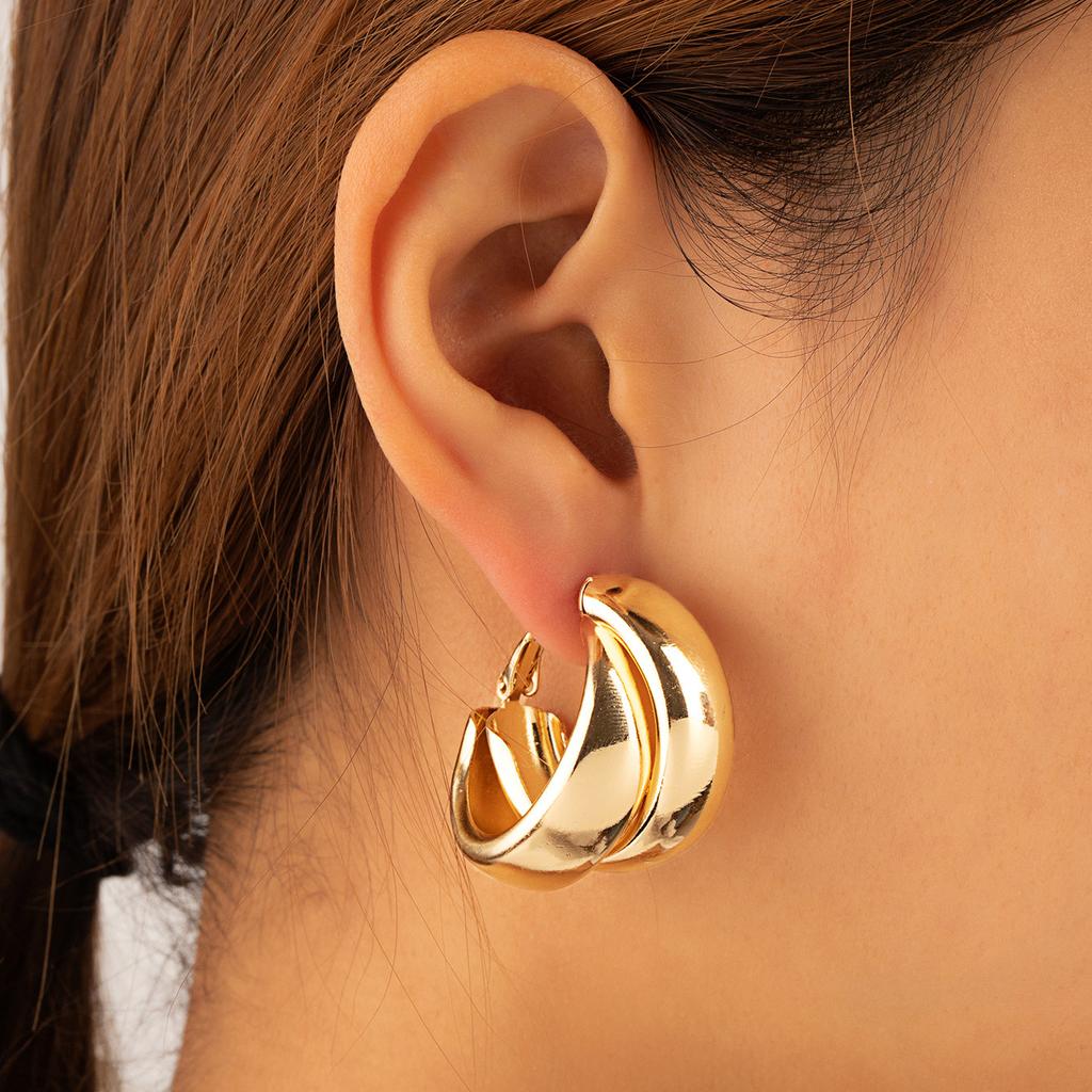 Exaggerated Round Earrings Women Retro Earrings