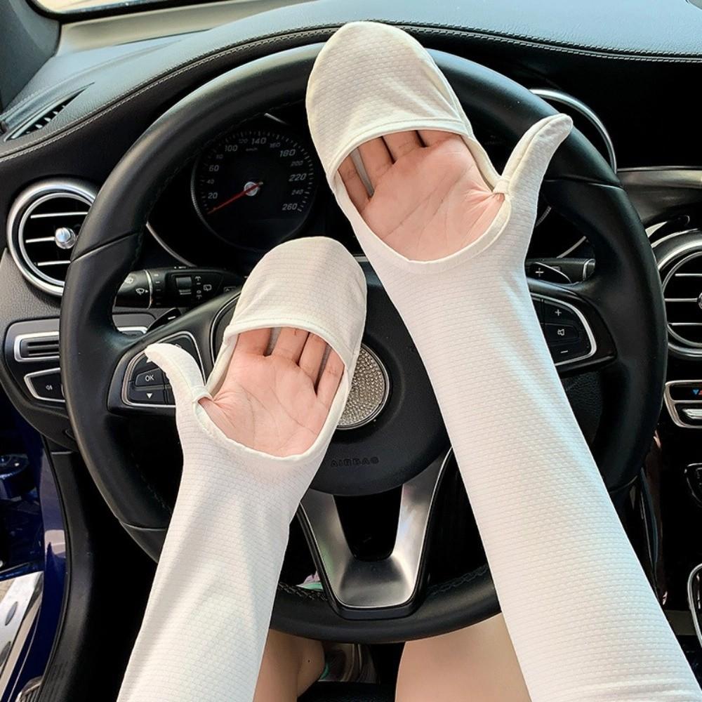 Эластичные солнцезащитные накладки на руки Тонкие велосипедные перчатки Простые длинные рукава из ледяного шелка для вождения