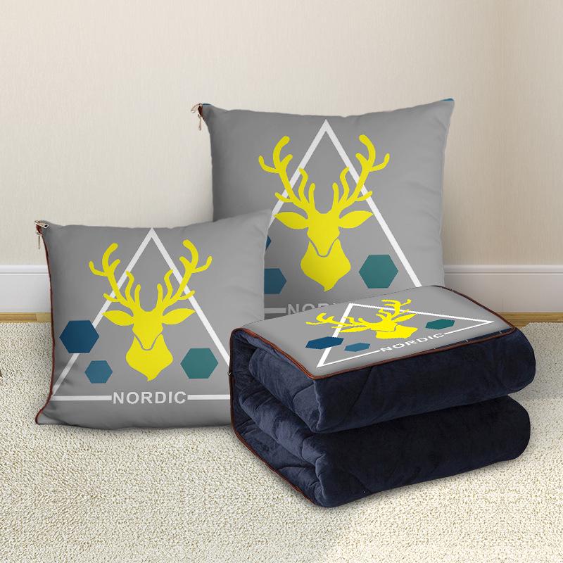 Персонализированная мультяшная флисовая плюшевая подушка-плед