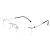 RSINC Оправа без оправы/очки/очки, Оптические, Титан для мужчин и женщин, Тонкие серебристо-черные 001 53-17-138 (ИБ-2) M1 Viacos 001 Серебристо-черный | IB 2