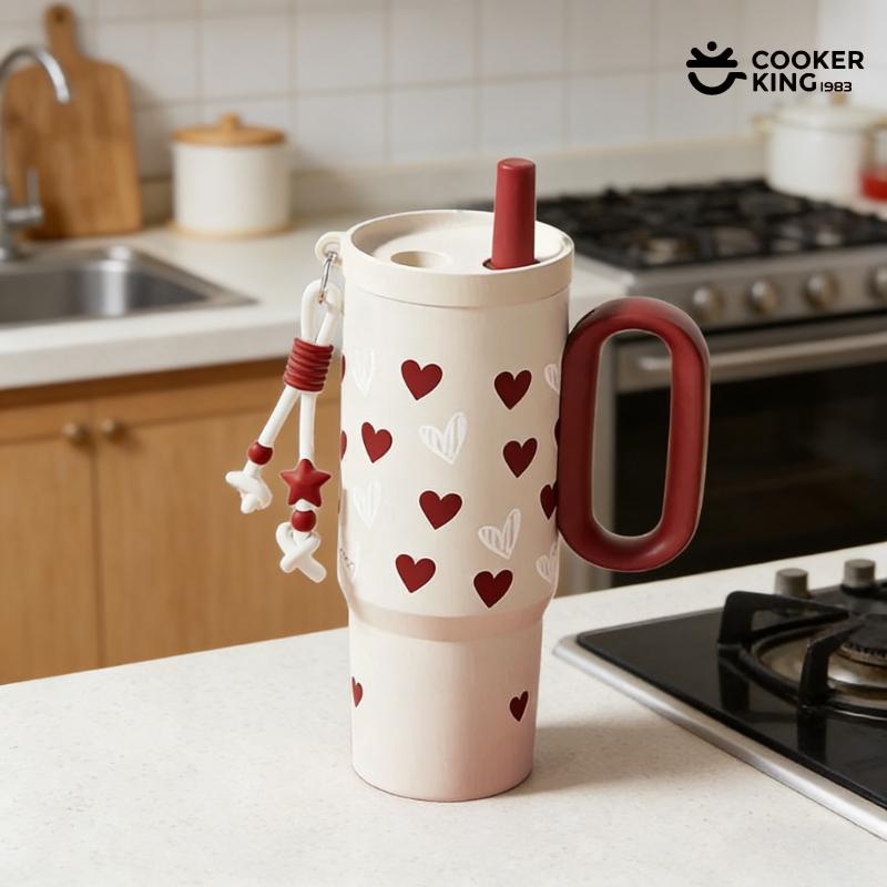 720ML 316 Stainless Steel+PP Material Large-capacity Straw Vacuum Cup and Thermos Flask Stainless Steel Water Bottle