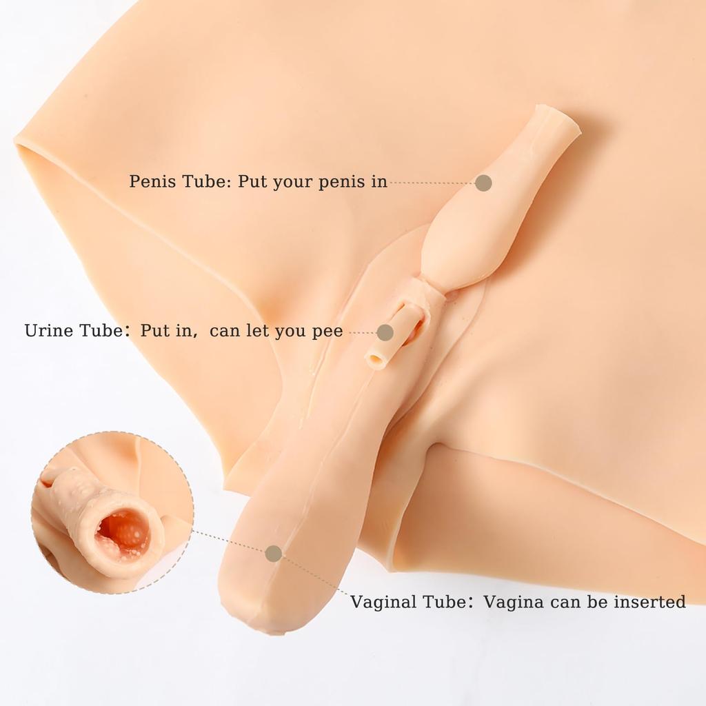 Silicone Real with Shorts Feminization for One Size Fits Easy To Put On and Take Off [EMYJIFA] Pants, Insertion, Urethra, Hip-up, Style,