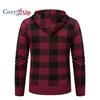 Cozy Up Мужской свитер, пальто, осень-зима, толстый, теплый, с капюшоном, клетчатый шерстяной свитер, кардиган, флисовое пальто на молнии, мужское пальто