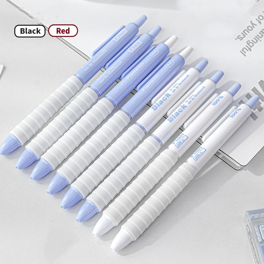 Набор из 4 гелевых ручек Soft-plus, легкий захват, быстросохнущие черные и красные чернила, шариковая ручка 0,5 мм для письма