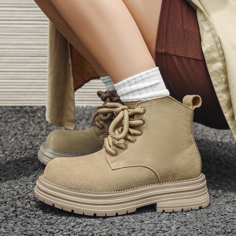 Martin boots men's autumn and winter couple high-top tooling boots British style mid-top matte leather boots tide 24458-J