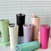 Thick Insulated Stainless Steel Water Bottle, Leak-Proof Design, Foldable Straw Lid, Suitable for Cold & Hot Drinks, Simple Fashion