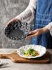 Салатная тарелка коммерческая холодная закуска нерегулярная посуда отель тарелка для западной кухни керамическая десертная тарелка косой край