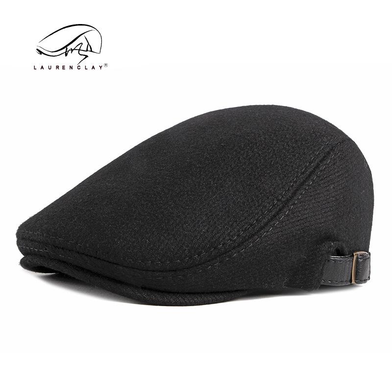 Men's Autumn and Winter Woolen Berets Women's British Retro Warm Newsboy Cap Artist Painter Hats Vintage Striped Forward Hats