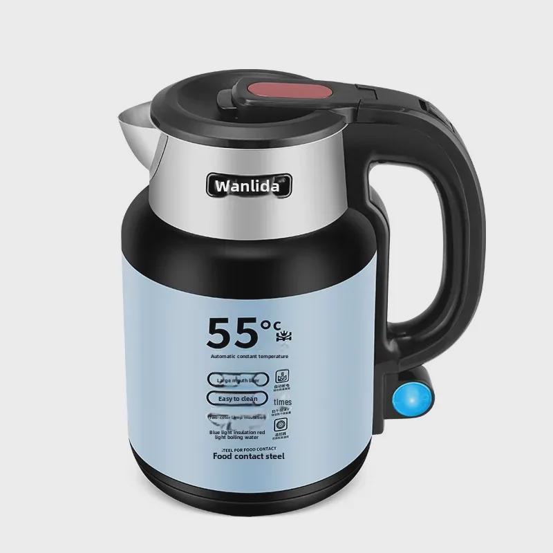 Электрический чайник Wanlida из нержавеющей стали с автоматическим отключением и контролем температуры — идеально подходит для общежитий и домов