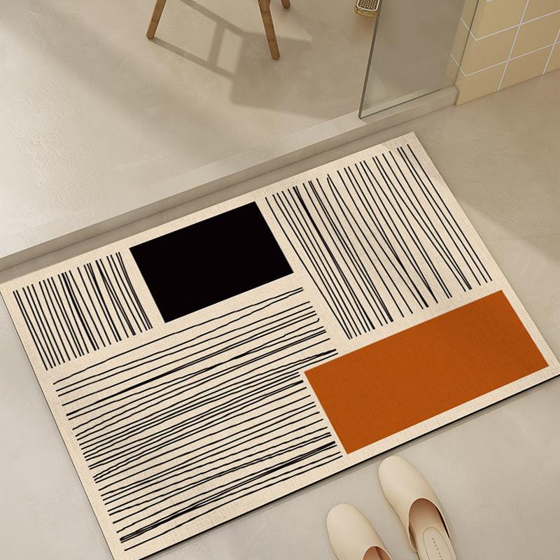 Противоскользящий коврик для ванной в скандинавском стиле, впитывающий коврик для двери туалета, износостойкий коврик из диатомовой грязи