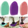 MakeUp Cleaning Wash Brush Silica Glove Board Scrubber Cosmetic Clean Tools Mini Washboard for Makeup Brushes-purple