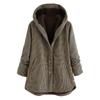 Plus Size Winter Warm Women Vintage Plaid Asymmetrical Button Hooded Outwearcoat