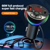 Car Bluetooth 5.0 FM Transmitter PD USB Car Charger MP3 Modulator Player Handsfree Audio Receiver With 3 In 1 Charge Cable for IPhone Huawei Xiaomi