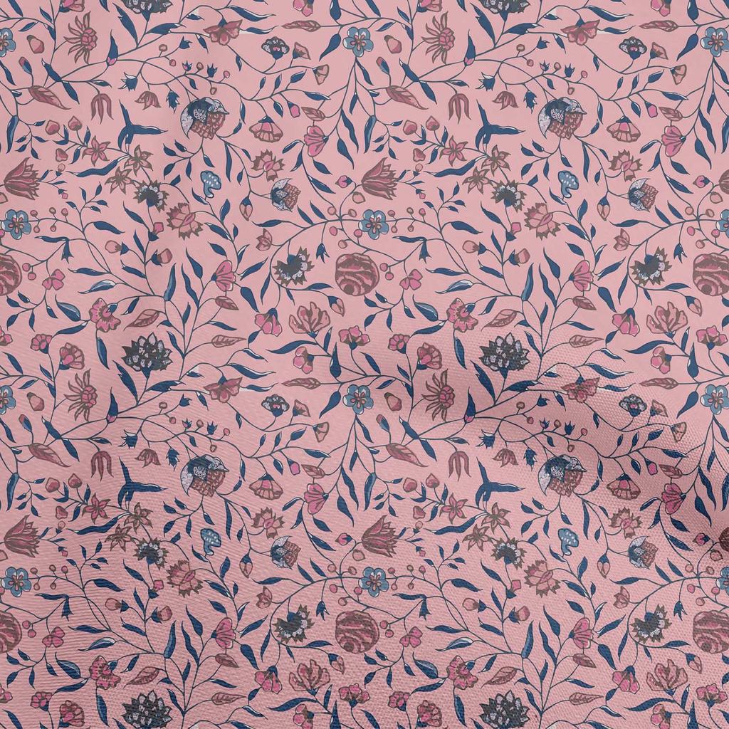 oneOone Cotton Flex Light Blue Fabric Asian Suzani  Diy Clothing Quilting Fabric Print Fabric By Yard 40 Inch