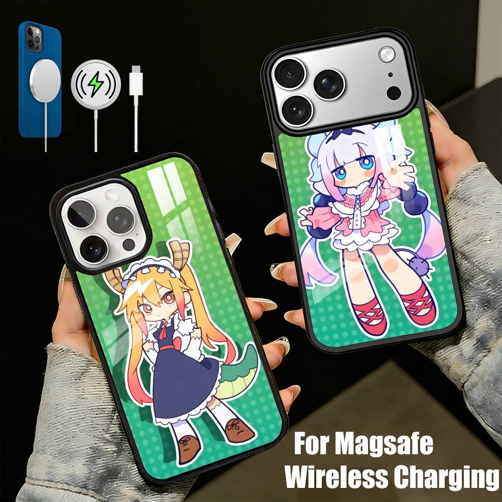 Чехол для телефона T-Tohru из M-Мисс К-Кобякаси и ее Драконы Для iPhone 17, 16, 15, 14, 13 Plus, Pro Max Магнитный Для Magsafe Беспроводная Зарядка