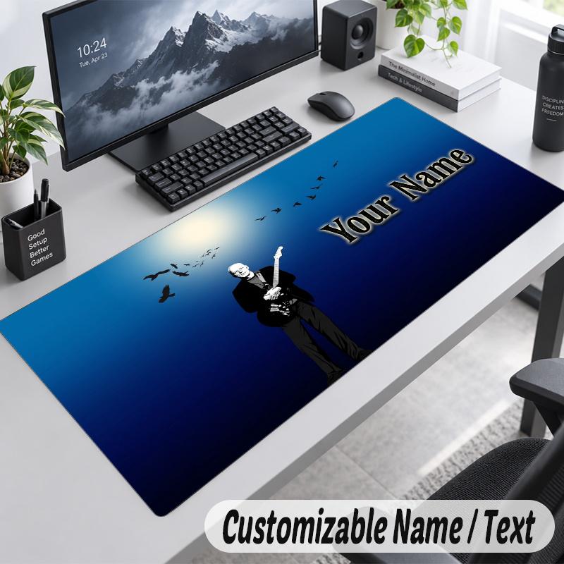 David Gilmour Personalized Large Mouse Pad Custom Name Text Extended Desk Mat Gaming Mousepad