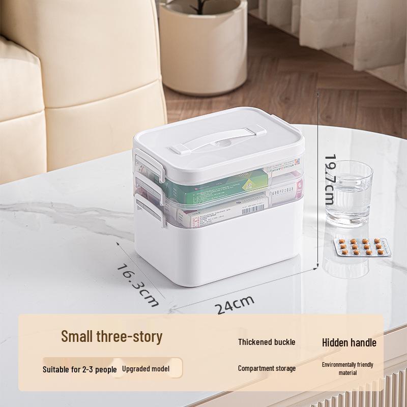 Household Multilayer Medicine Organizer: Large Capacity with Small Pill Box & Emergency Storage