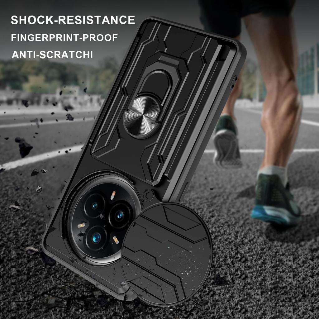 Для Realme 14 Pro+ 5G Чехол PC+TPU Подставка Задняя крышка телефона со шторкой для камеры