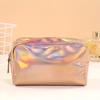 Pure Color Laser Cosmetic Bag Travel Toiletries Storage Bag Waterproof Large Capacity for Hotel Vacation Trip