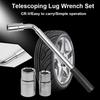 L Shaped Telescoping Lug Wrench Set With Double Ended Sockets Nut Car Tire Wrench  Hand Tool