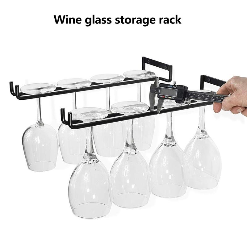 1 шт. Настенный держатель для бокалов Высококачественная черная железная вешалка для бокалов Виноградное стекло Бар