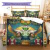 Amazing Egyptian mural Pattern Bedding Quilt Set Quilt Cover Pillowcase Home Decoration Birthday Gift (1 * duvet cover + 2 * pillowcase, without core)