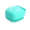 Pet Grooming Bath Massage Brush With Soap And Shampoo Dispenser Soft Silicone Bristle For Long Short Haired Dogs Cats Shower