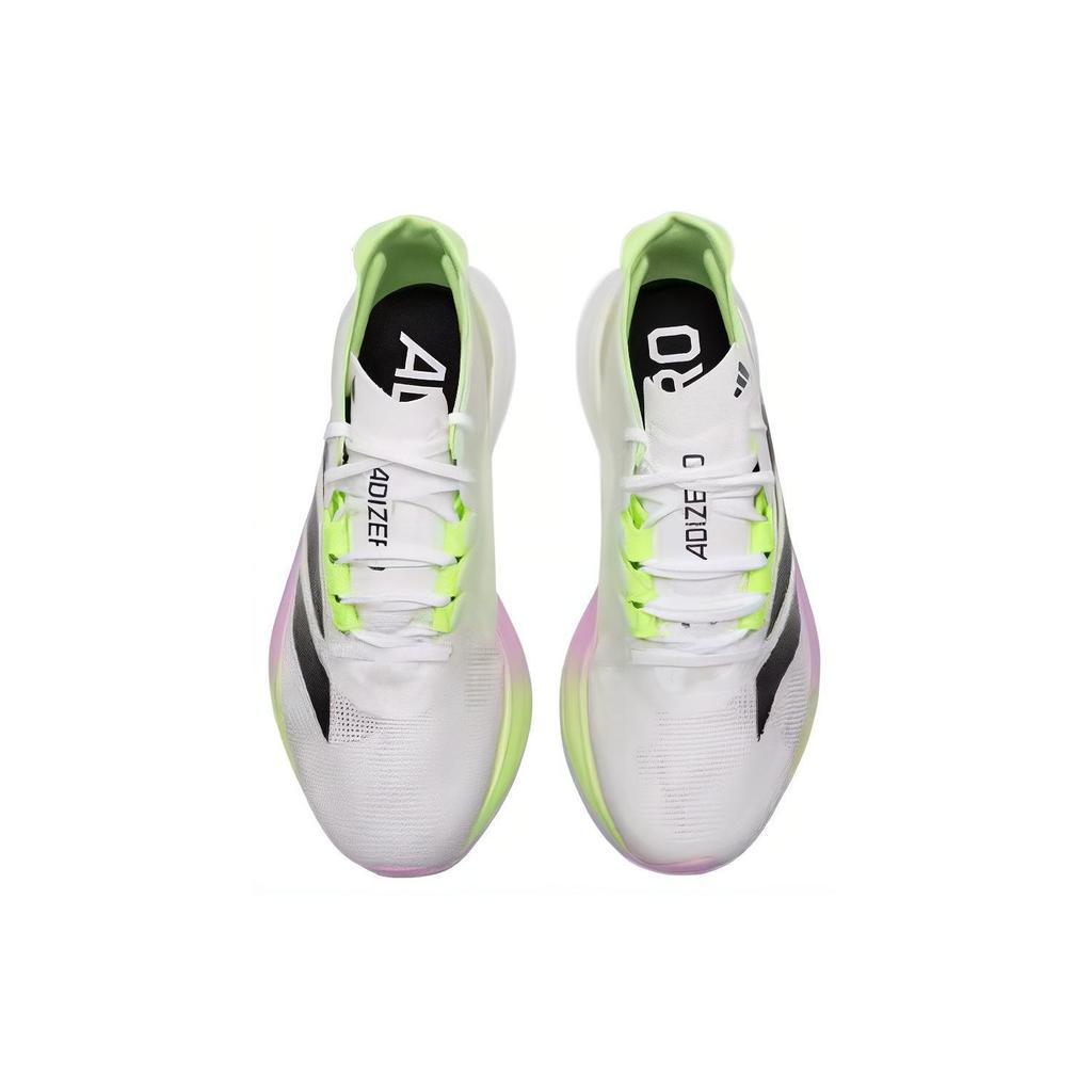 adidas Adizero Boston 12 White Black Green Spark Женские кроссовки Cloud-White Core-Black IG3328