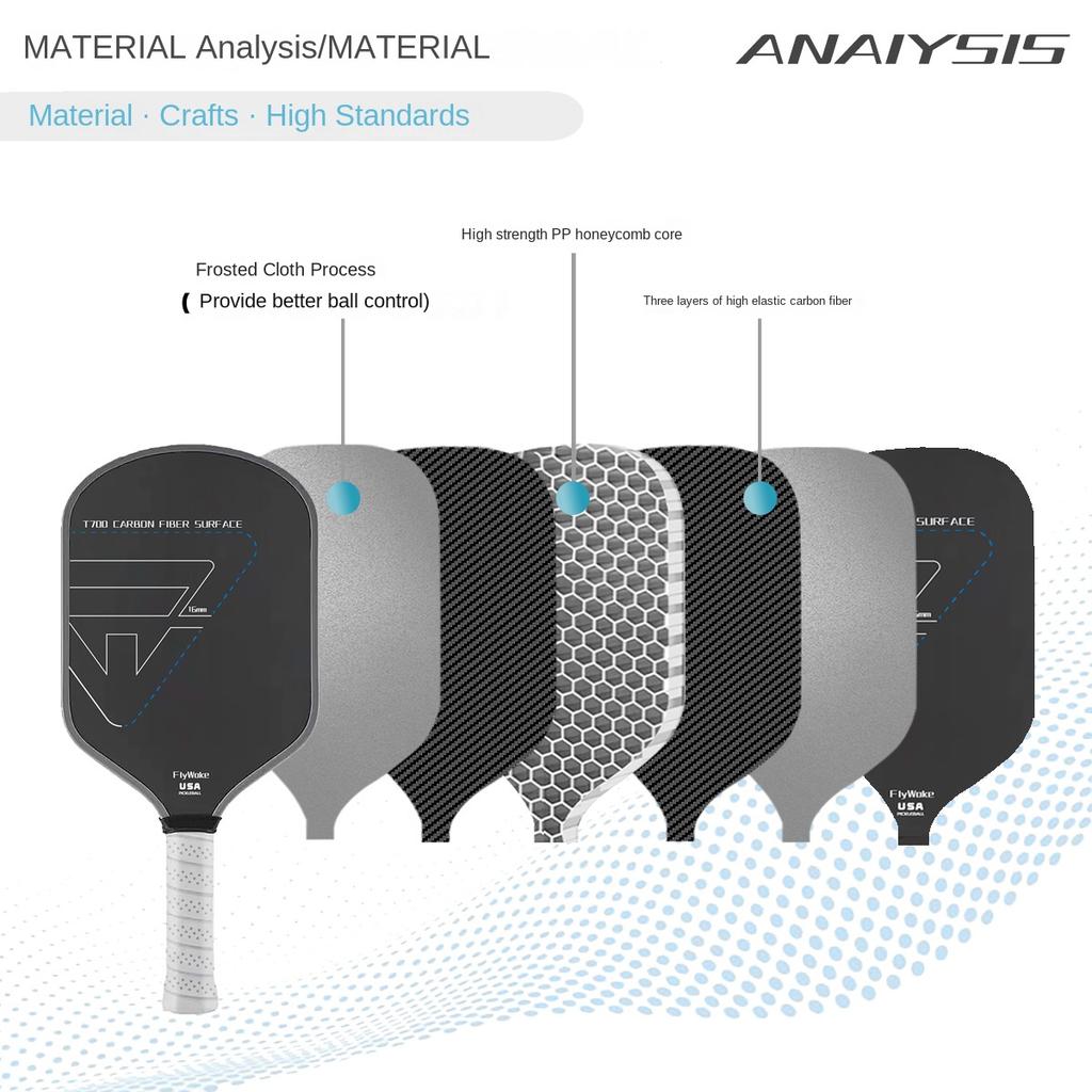 T700 Cloth Matte Carbon Fiber Durable Pickleball Racket with EVA Inner Core Customizable Thickness 16mm