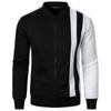 Men's Spring Jacket Long Sleeve Casual Stand-up Collar Zipper Sweatshirts Fashion Contrast Color Streetwear Coats