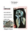 Light Luxury Small Square Scarf Simulation Silk Printing Silk Scarf Scarf Korean Version Line Flower Scarf Professional Scarf